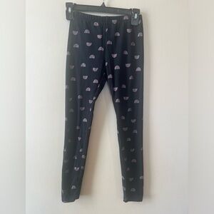 BCBG‎ girls kids size large 14/16 black rainbow print glitter leggings stretch